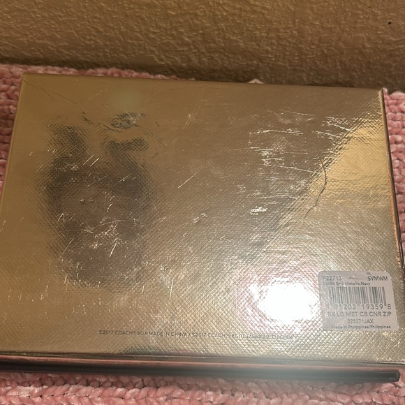 Coach wristlet wallet black smoke Metallic Navy, NWT - Picture 8 of 10